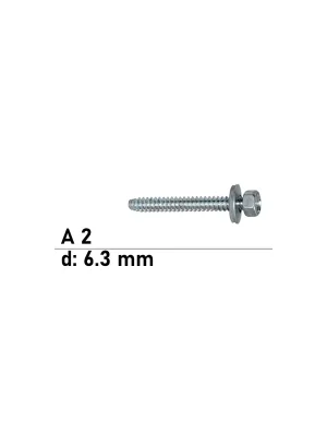 Abverkauf Art. 9098 A2 BZ 6,3X260 Fassadenbauschrauben mit Zapfen Dichtscheibe 22 mm - 100 Stück