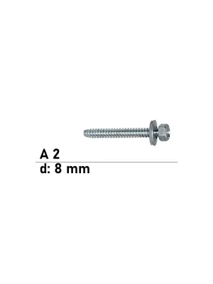 Art. 9098 A2 BZ 8,0X38 Fassadenbauschrauben mit Zapfen Dichtscheibe 22 mm - 100 Stück Begrenztes Angebot