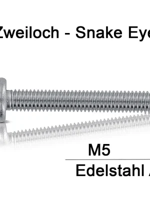Abverkauf Sicherheitsschrauben Zweiloch - M5x30 - Linsenkopf - 2-Loch - A2 - 100 Stück