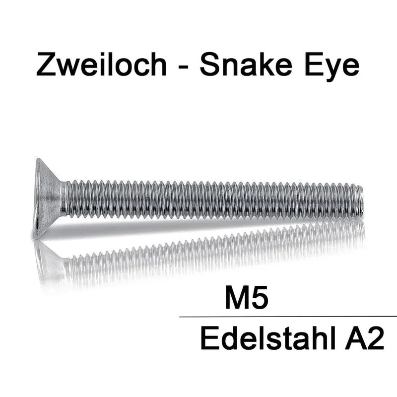 Bestseller Sicherheitsschrauben Zweiloch - M5x16 - Senkkopf - 2-Loch - A2 - 100 Stück