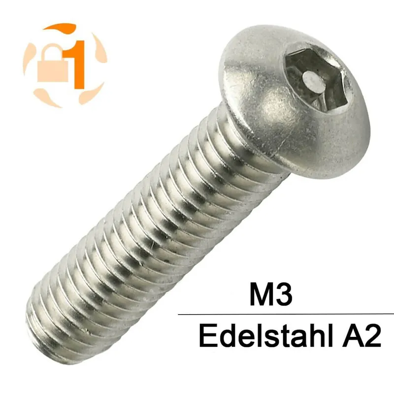 Abverkauf Sicherheitsschrauben Pin-Hexagon - M3x20 - Halbrundkopf - Pin-Hex - A2 - 100 Stück