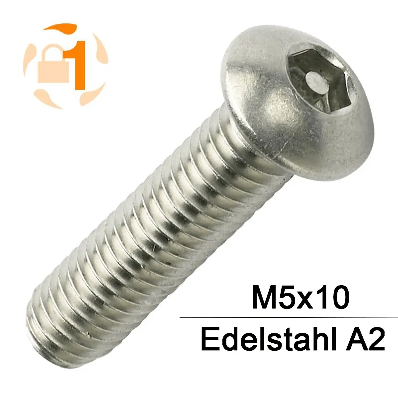 Beliebt Sicherheitsschrauben Pin-Hexagon - M5x10 - Halbrundkopf - Pin-Hex - A2 - 100 Stück