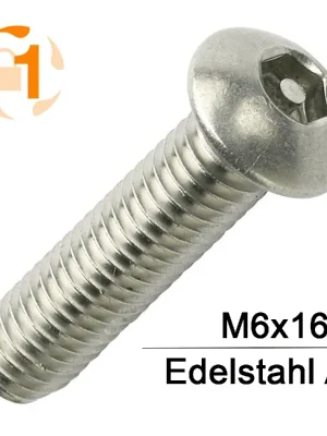 Wochenendangebot Sicherheitsschrauben Pin-Hexagon - M6x16 - Halbrundkopf - Pin-Hex - A2 - 100 Stück