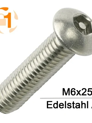 Top-Seller Sicherheitsschrauben Pin-Hexagon - M6x25 - Halbrundkopf - Pin-Hex - A2 - 100 Stück