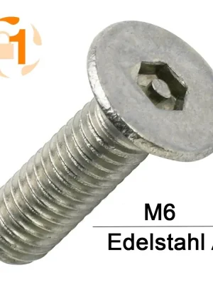 Sonderaktion Sicherheitsschrauben Pin Hexagon - M6x70 - Senkkopf - Pin-Hex - A2 - 100 Stück