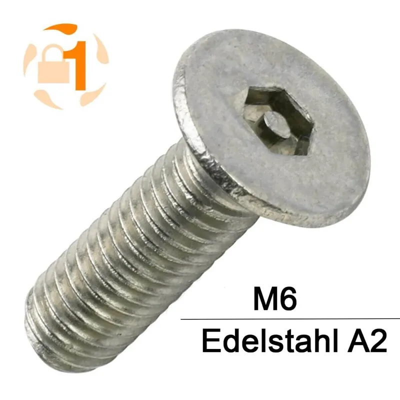 Sonderaktion Sicherheitsschrauben Pin Hexagon - M6x70 - Senkkopf - Pin-Hex - A2 - 100 Stück