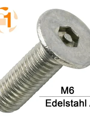 Sicherheitsschrauben Pin Hexagon - M6x35 - Senkkopf - Pin-Hex - A2 - 100 Stück Ausverkauf