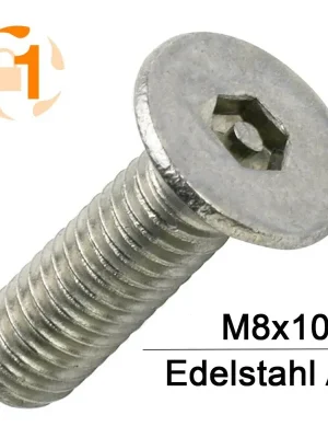 Neu Sicherheitsschrauben Pin Hexagon - M8x100 - Senkkopf - Pin-Hex - A2 - 100 Stück