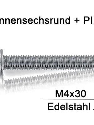 Angebot Sicherheitsschrauben Resis Torx - M4x30- Flachrundkopf - Pin-Torx - A2 - 100 Stück