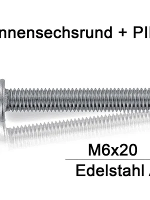 Wochenendangebot Sicherheitsschrauben Resis Torx - M6x20 - Flachrundkopf - Pin-Torx - A2 - 100 Stück