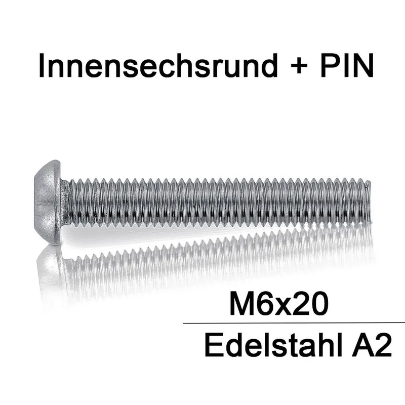Wochenendangebot Sicherheitsschrauben Resis Torx - M6x20 - Flachrundkopf - Pin-Torx - A2 - 100 Stück