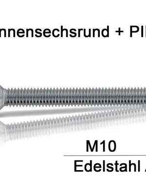 Top-Preis Sicherheitsschrauben Resis Torx - M10x60 - Senkkopf - Pin-Torx - A2 - 100 Stück