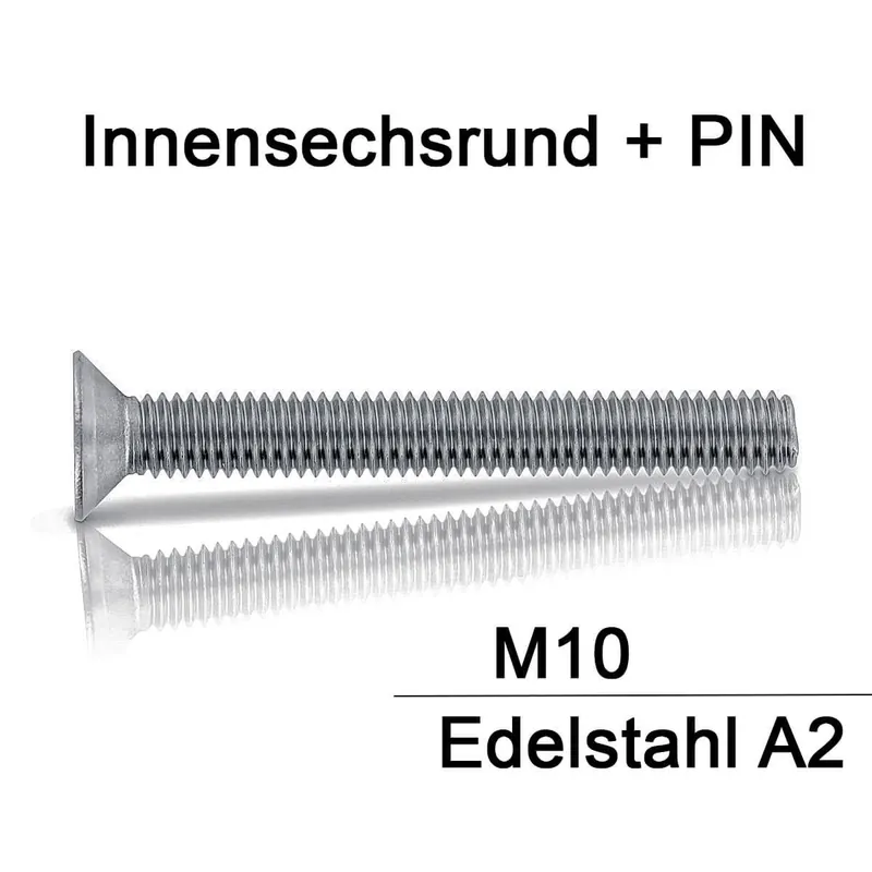 Top-Preis Sicherheitsschrauben Resis Torx - M10x60 - Senkkopf - Pin-Torx - A2 - 100 Stück