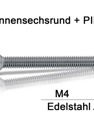 Bestseller Sicherheitsschrauben Resis Torx - M4x20 - Senkkopf - Pin-Torx - A2 - 100 Stück