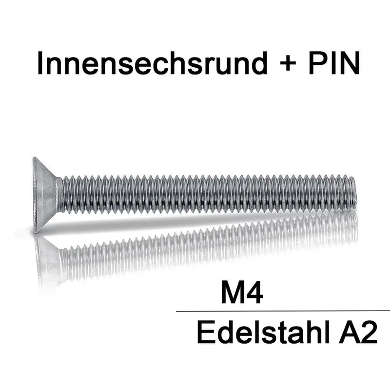 Bestseller Sicherheitsschrauben Resis Torx - M4x20 - Senkkopf - Pin-Torx - A2 - 100 Stück