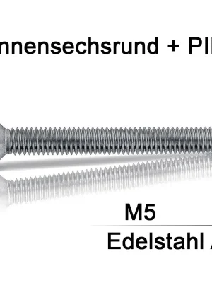 Top-Seller Sicherheitsschrauben Resis Torx - M5x40 - Senkkopf - Pin-Torx - A2 - 100 Stück