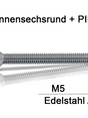 Bestpreis Sicherheitsschrauben Resis Torx - M5x60 - Senkkopf - Pin-Torx - A2 - 100 Stück