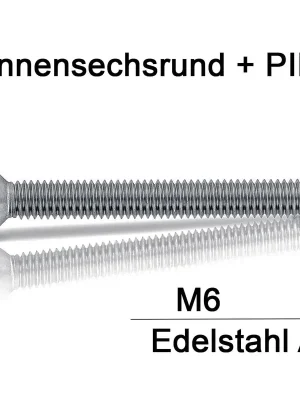 Aktuell Sicherheitsschrauben Resis Torx - M6x60 - Senkkopf - Pin-Torx - A2 - 100 Stück