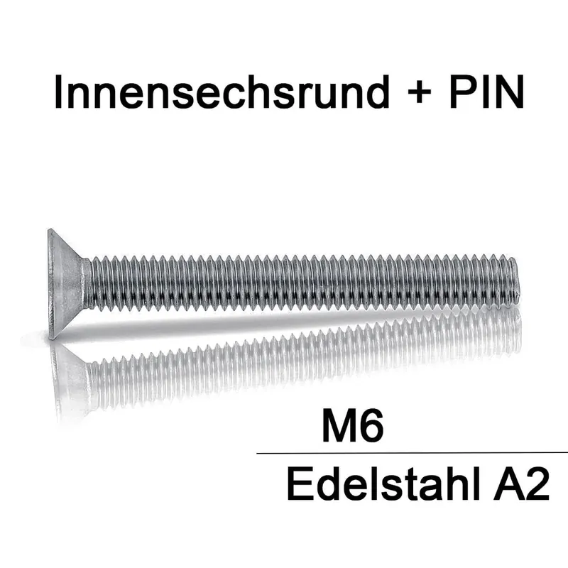 Aktuell Sicherheitsschrauben Resis Torx - M6x60 - Senkkopf - Pin-Torx - A2 - 100 Stück