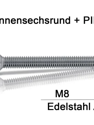 Abverkauf Sicherheitsschrauben Resis Torx - M8x25 - Senkkopf - Pin-Torx - A2 - 100 Stück