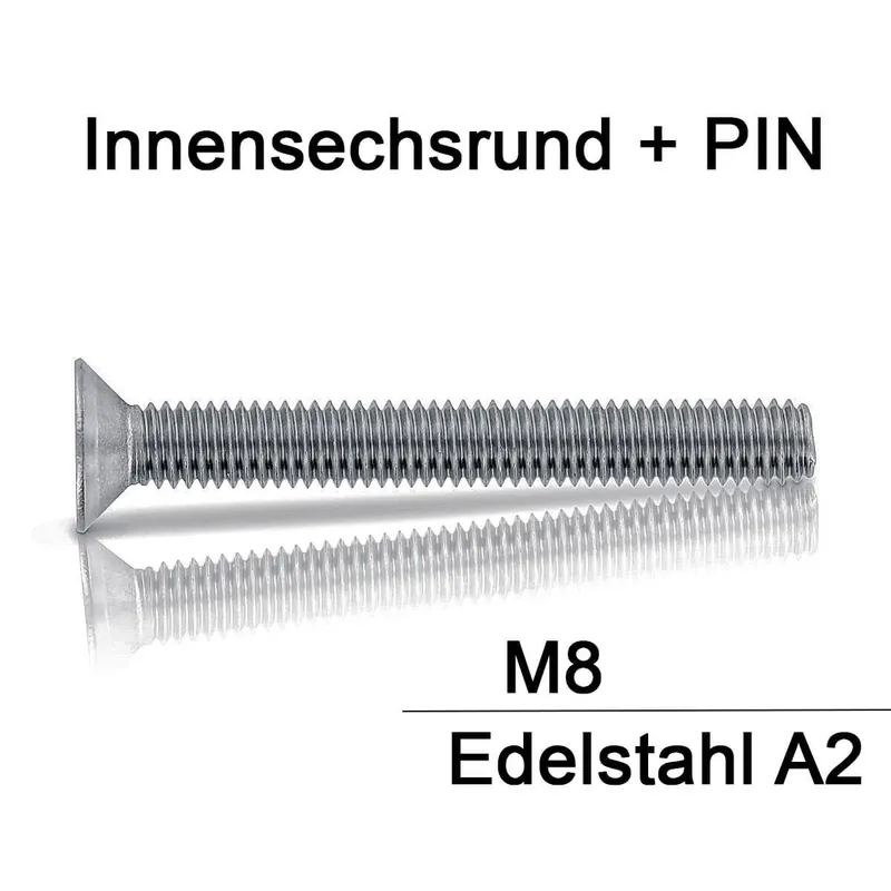 Abverkauf Sicherheitsschrauben Resis Torx - M8x25 - Senkkopf - Pin-Torx - A2 - 100 Stück