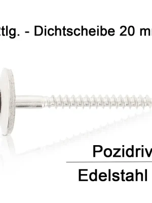 Begrenztes Angebot Spenglerschrauben - 4,5x55 - PZ2 - 2tlg - 20mm Dichtscheibe - Edelstahl A2 - 100 Stück