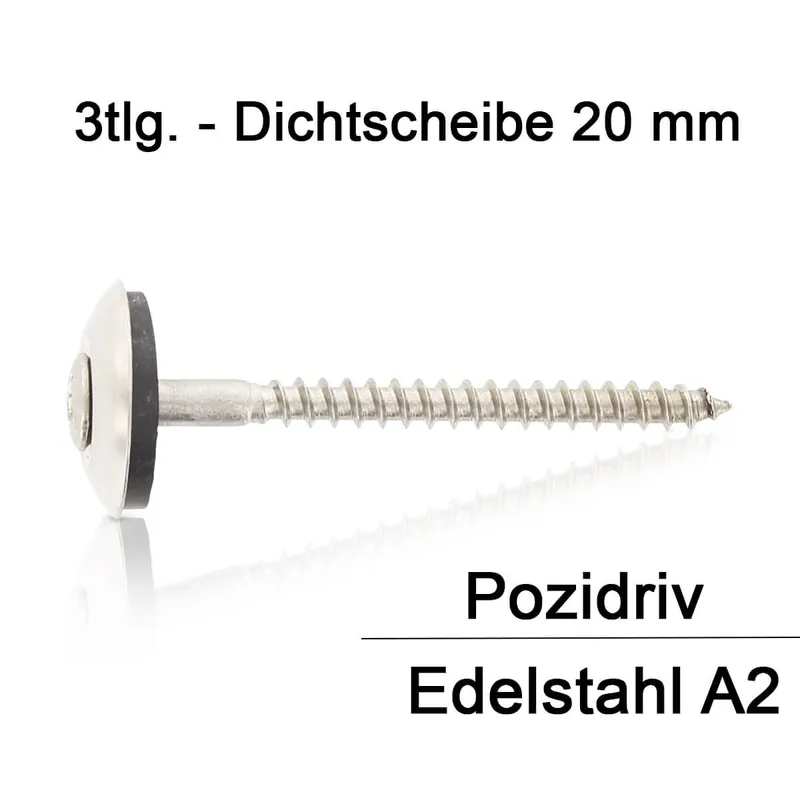 Aktuell Spenglerschrauben - 4,5x80 - PZ2 - 3tlg - 20mm Dichtscheibe - Edelstahl A2 - 100 Stück