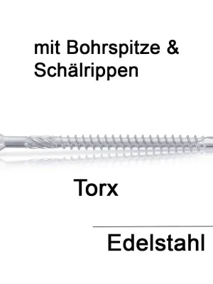 Begrenztes Angebot Ziko-Holzbauschrauben - 3,2x35/24 - TX10 - Bohrspitze - Schälrippen - Edelstahl C1 - 500 Stück