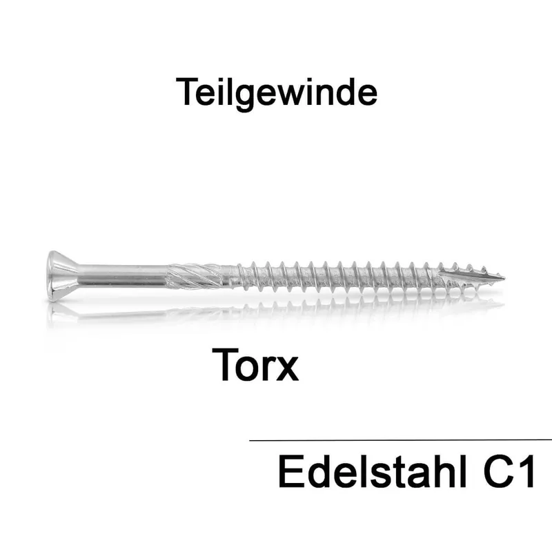Angebot Holzbauschrauben Ziko - 4,5x60/36 - Torx 20 - Schneidkerbe - Schälrippen - C1 - 200 Stück