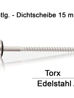 Begrenztes Angebot Spenglerschrauben - 4,5x40 - TX25 - 3tlg - 15mm Dichtscheibe - Edelstahl A2 - 100 Stück