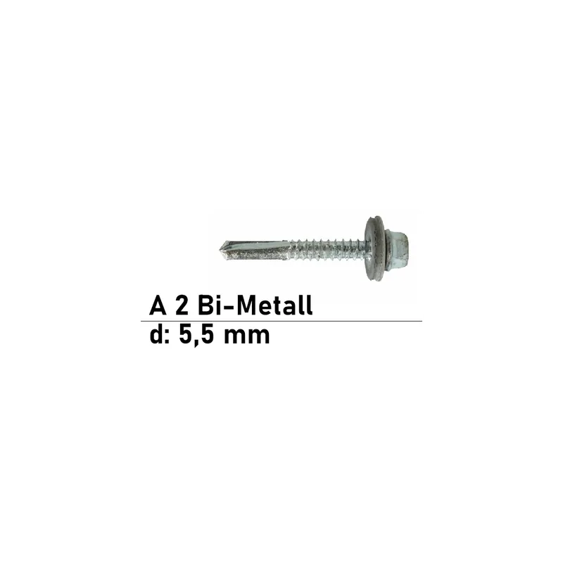 Art. 9504 A2/CV 5,5X50 DS 16 mm - 6-kt. Bi-Metall Bohrschrauben, Bohrleistung 3 mm - 250 St Preiswert