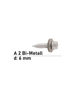 Art. 9505 A2/CV 6,0X25 DS 16 mm - Bi-Metall Dünnblechschrauben, Bohrleistung 2 mm - 100 St Online Kaufen