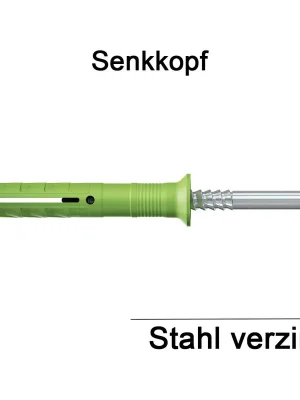 Bestseller Schlagdübel N Green – Stahl verzinkt – Senkkopf – 6 x 60/30 – 45 Stück