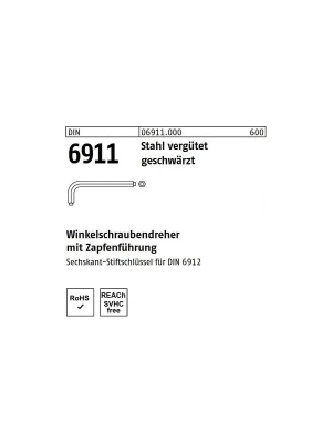 Markenware DIN 6911 Stiftschlüssel Stahl 10mm 5St.