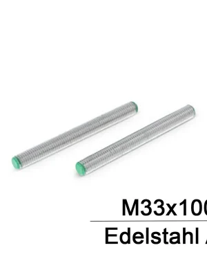 Gewindestange DIN 975 M33x1000 - Edelstahl A2 - 1 Stück Neu