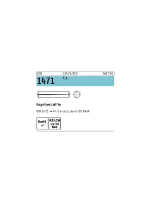 Begrenztes Angebot DIN 1471 Kegelstift A1 - 2,5x16 - 500 Stück