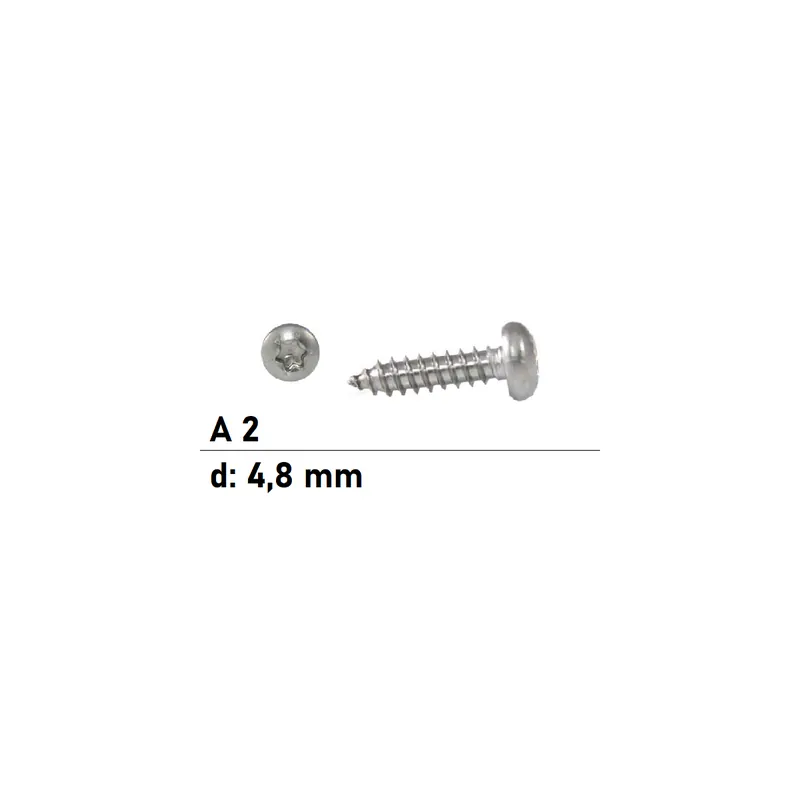 Aktuell ISO 14585 A2 C 4,8X70 TX25 Flachkopf-Blechschrauben mit Innensechsrund - 200 Stück