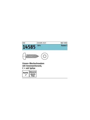 Begrenztes Angebot ISO 14585 A4 C 5,5X13 TX25 - Flachkopf-Blechschrauben mit Innensechsrund - 1000 St