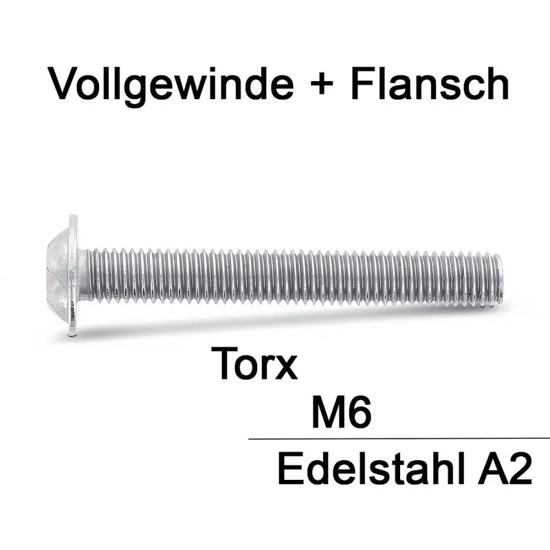 Linsenkopfschrauben ISO 7380 - M6x30 - mit Flansch - Linsenkopf - Torx - A2 - 500 Stück Finale Aktion