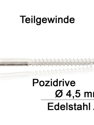 Aktuell Holzschrauben - DIN 7996 - 4,5x25 - Rundkopf - Kreuzschlitz - A2 - 200 Stück