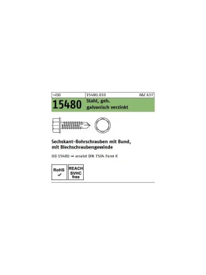 Abverkauf ISO 15480 Bohrschraube - verzinkt - mF - Form K - 3,5x16 - 1000 Stück