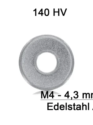 Begrenztes Angebot Karosseriescheiben M4 – DIN 9021 – Edelstahl A2 – 4,3 mm – 1000 Stück