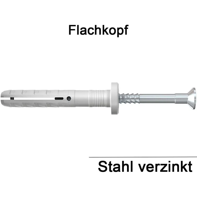 Bestseller Schlagdübel N-F – Stahl verzinkt – Flachkopf – 6 x 80/50 – 100 Stück