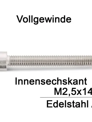Aktuell Zylinderschrauben ISO 4762 (=DIN 912) - M2,5x14 - Innensechskant - Vollgewinde - A2 - 1000 Stück
