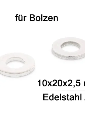 Unterlegscheiben DIN 1440 - M10 - für Bolzen - mittlere Ausführung - A2 - 200 Stück Versand Am Gleichen Tag