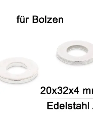 Unterlegscheiben DIN 1440 - M20 - für Bolzen - mittlere Ausführung - A2 - 100 Stück Markenware