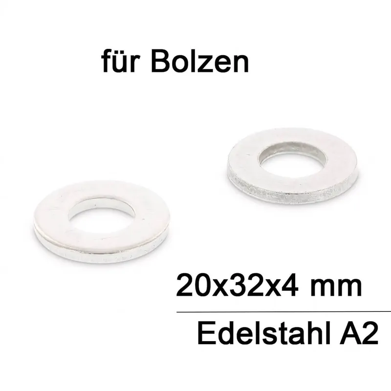 Unterlegscheiben DIN 1440 - M20 - für Bolzen - mittlere Ausführung - A2 - 100 Stück Markenware