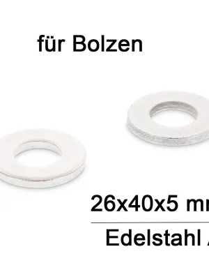 Unterlegscheiben DIN 1440 - M26 - für Bolzen - mittlere Ausführung - A2 - 50 Stück Günstig