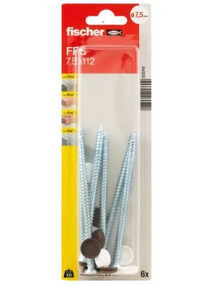 Fensterrahmenschraube FFS mit Abdeckkappen - Fischer 7,5x112 - 6 Stück Saisonangebot