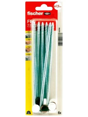 Bestseller Fensterrahmenschraube FFS mit Abdeckkappen - Fischer 7,5x182 - 6 Stück